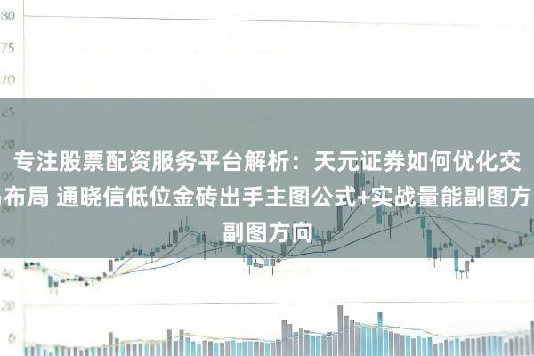 专注股票配资服务平台解析：天元证券如何优化交易布局 通晓信低位金砖出手主图公式+实战量能副图方向